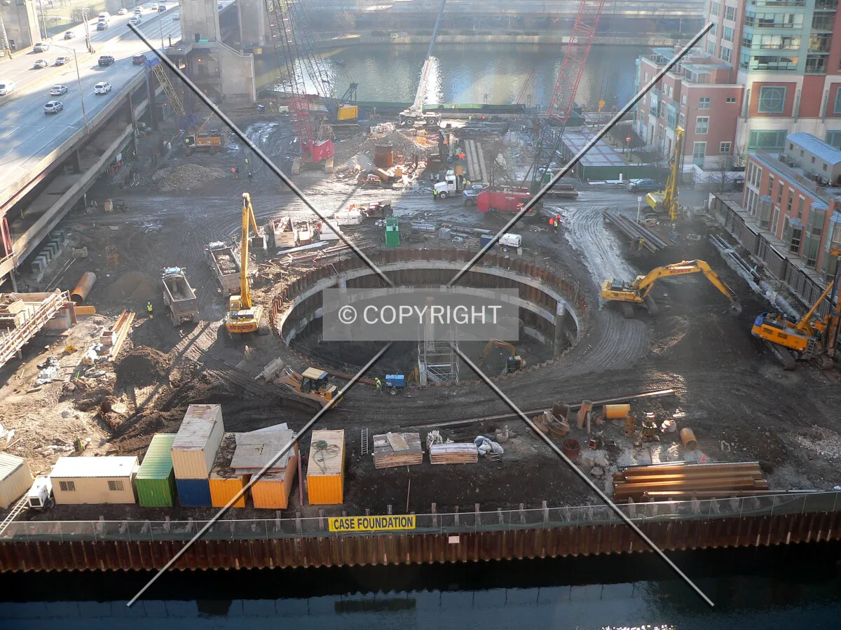Overview of the site from the North Pier Tower parking garage