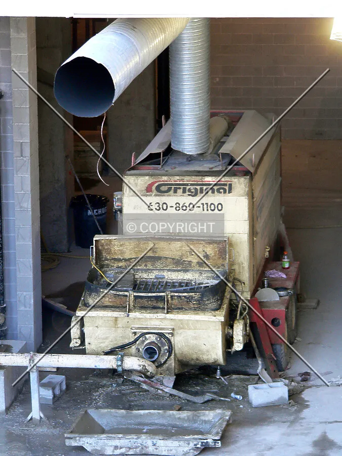 View of the concrete pump