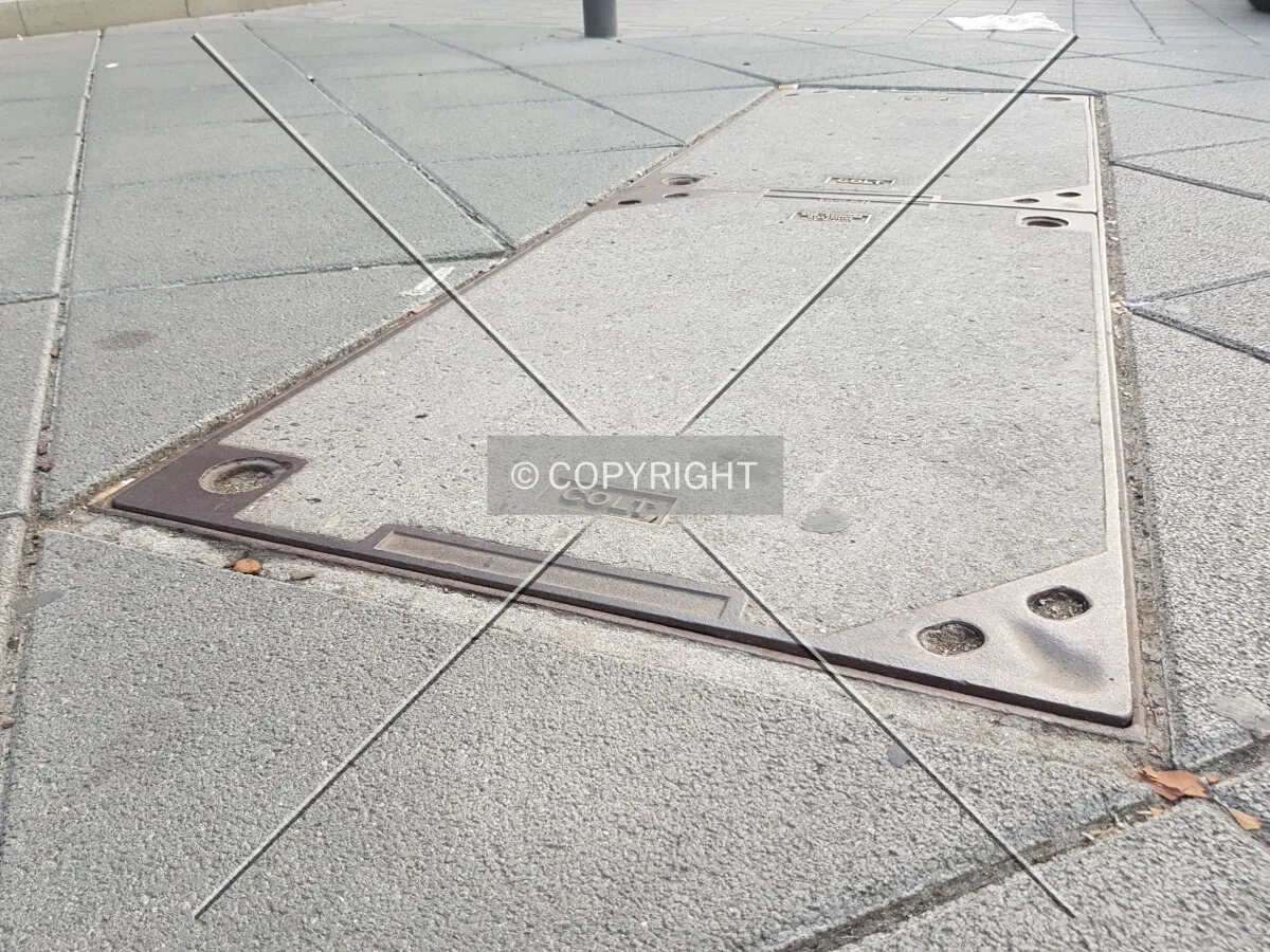 Colt Telecom high speed communication lines on a street in Frankfurt