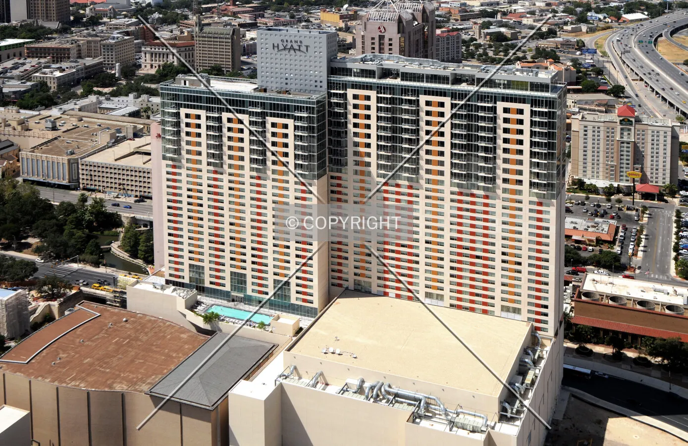 View from the south atop the Tower of the Americas