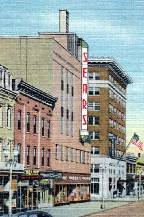 Vintage view from the east showing portion remaining after 1921 fire
