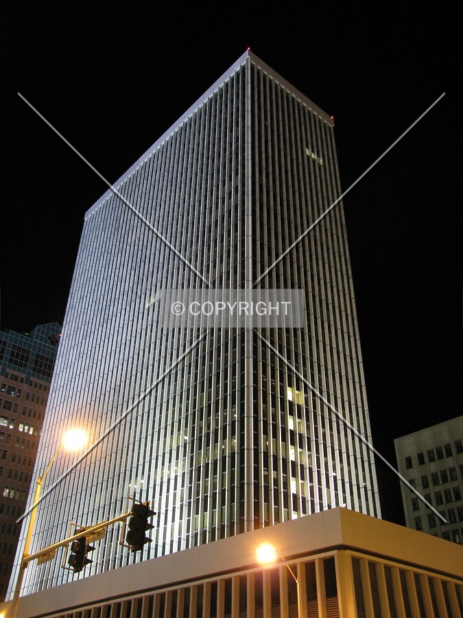 Looking up the southwest corner