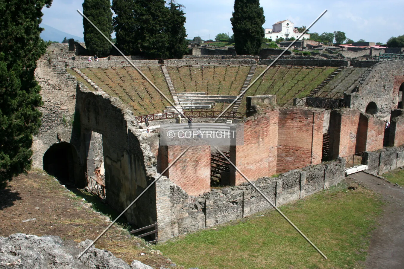 Looking down into the theatre