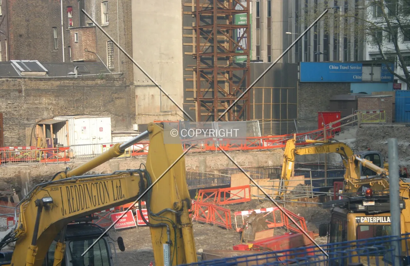 View east into the site from Churchway