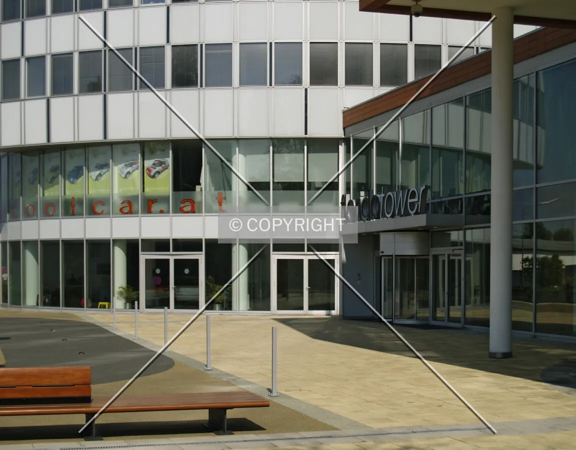 View from the east of the entrance area