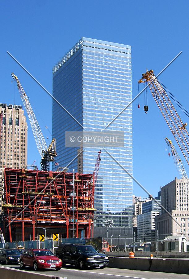 View from the southwest with One World Trade Center under construction to the left