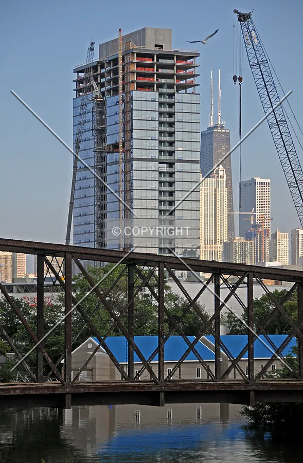 Looking southeast from the North Avenue Bridge over the North Branch of the Chicago River