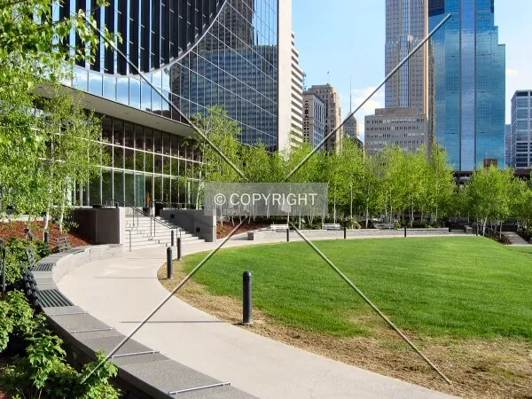 View to the south across the Bloch Cancer Survivors Park