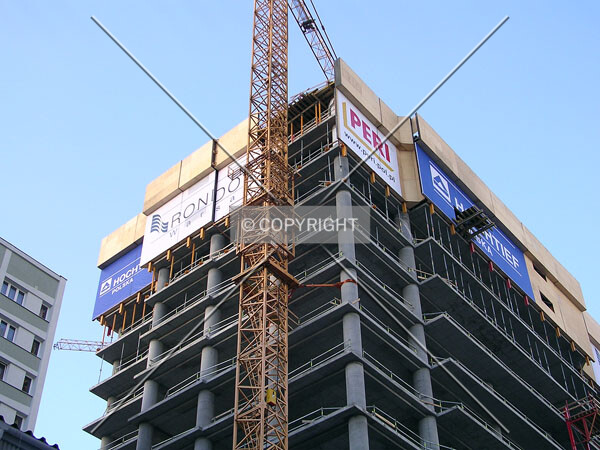 Looking up the southeast corner