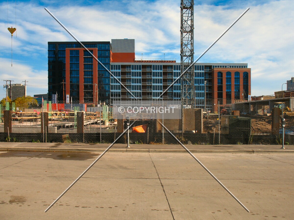 View to the east across 9th Avenue South, with the almost-completed Bridgewater in the background
