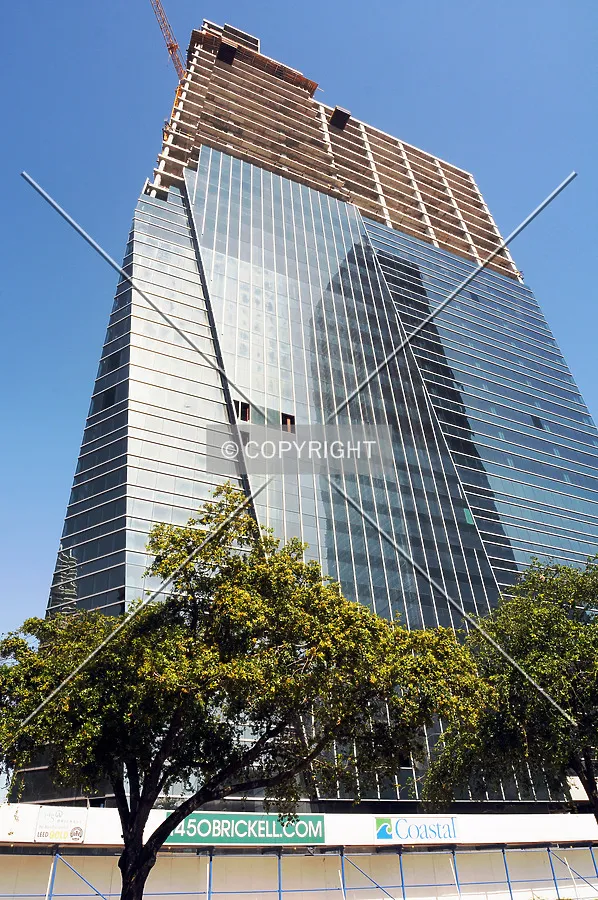 Looking up from the east across Brickell Avenue