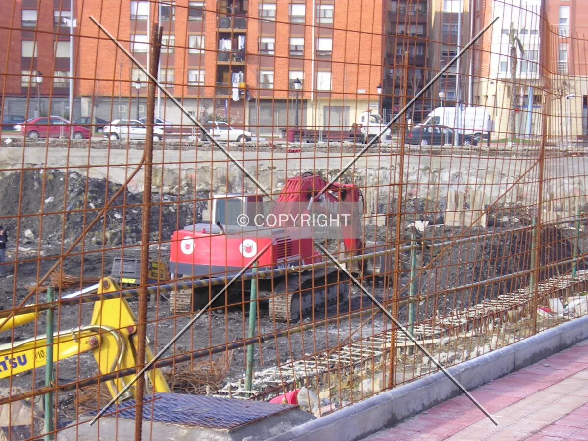Excavator working at the site