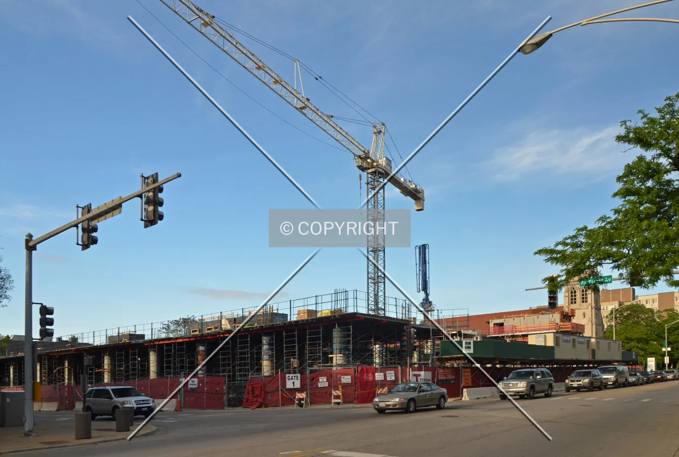 Looking northeast from the intersection of Lake Street and Forest Avenue. May 19, 2015.