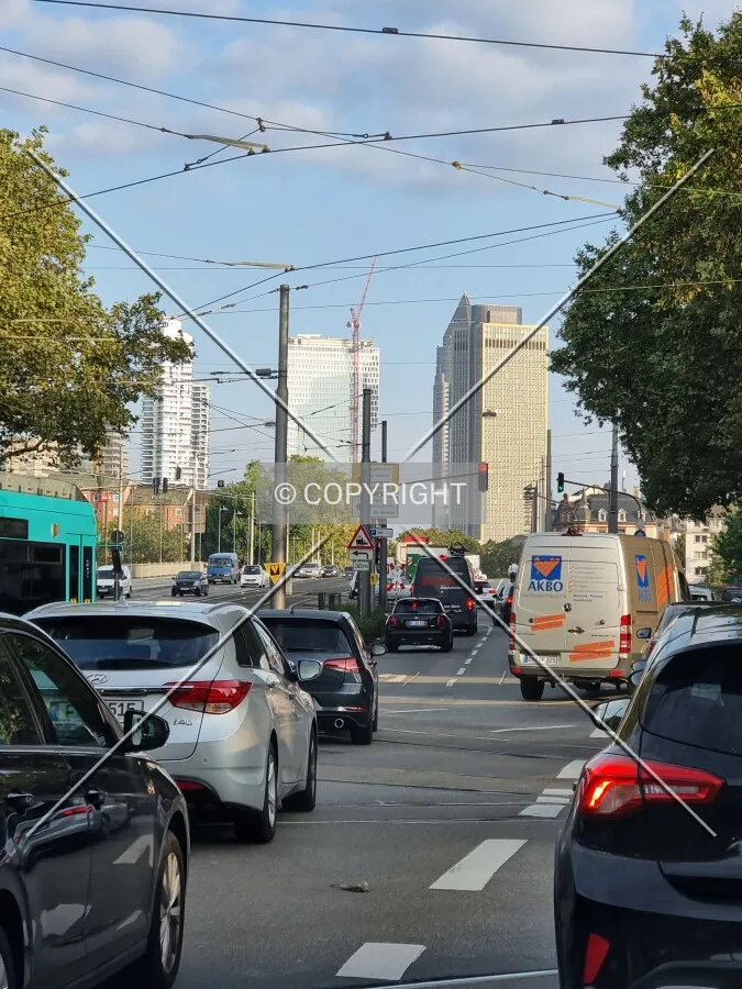 Traffic jam in Downtown Frankfurt