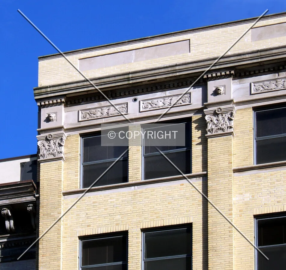 Cornice detail from the west