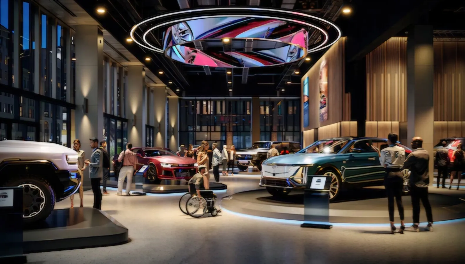 Artist rendition photos of “The Department" event spaces at Hudson’s Detroit Tower