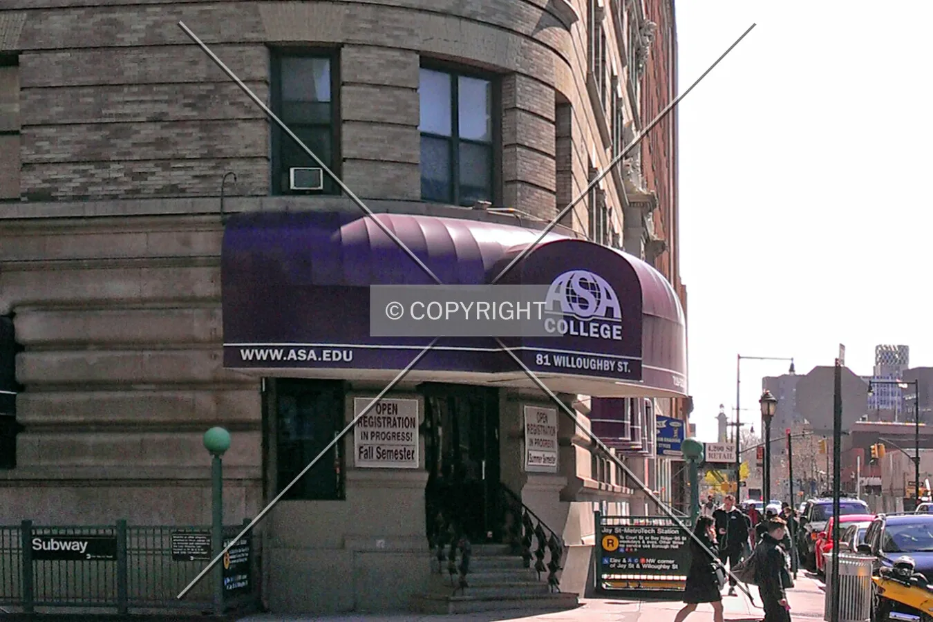 Entrance at the southwest corner; April 26, 2014