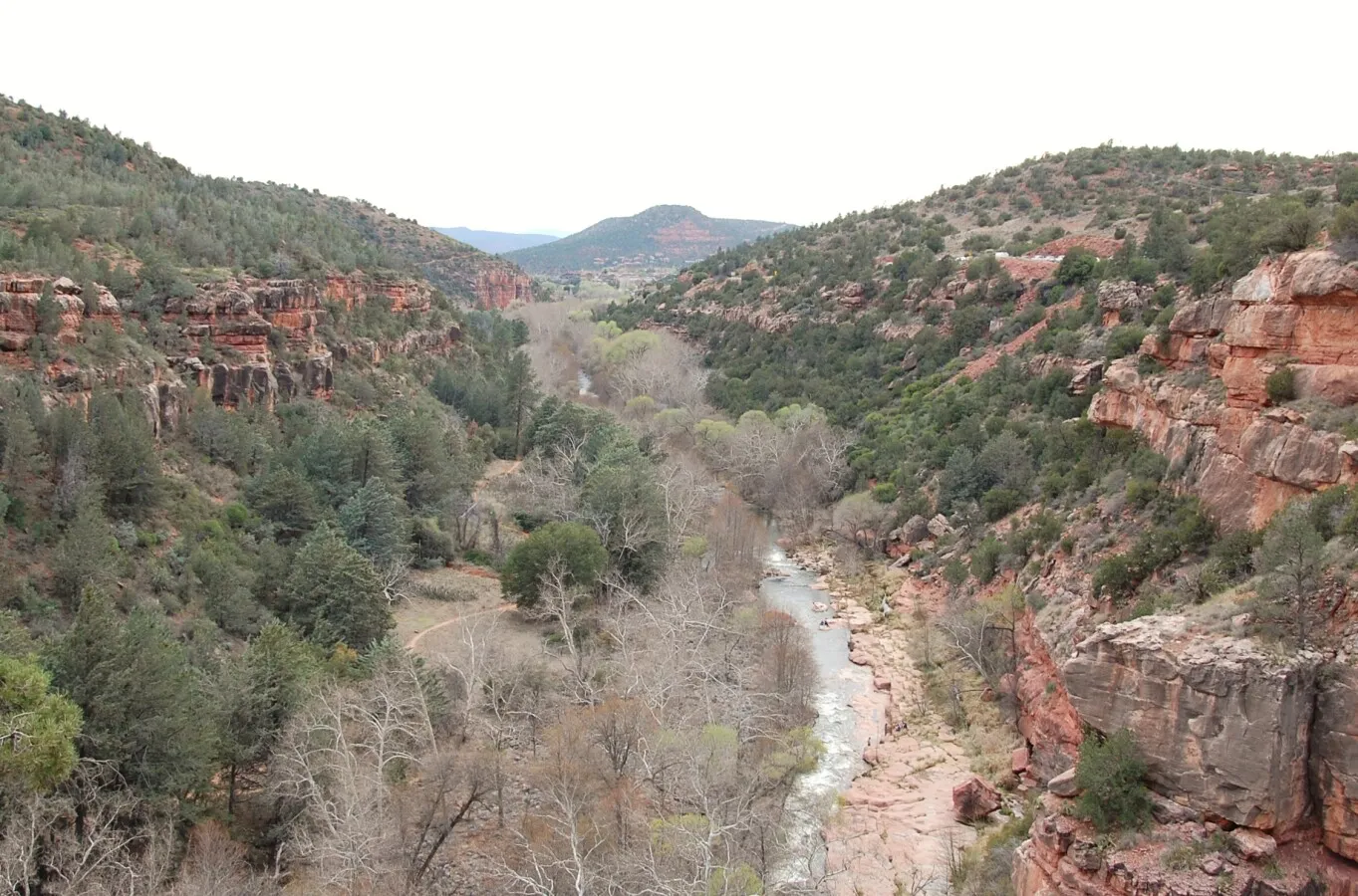 View of Oak Creek canyon from the northeast