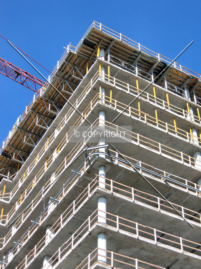 Looking up the southeast corner