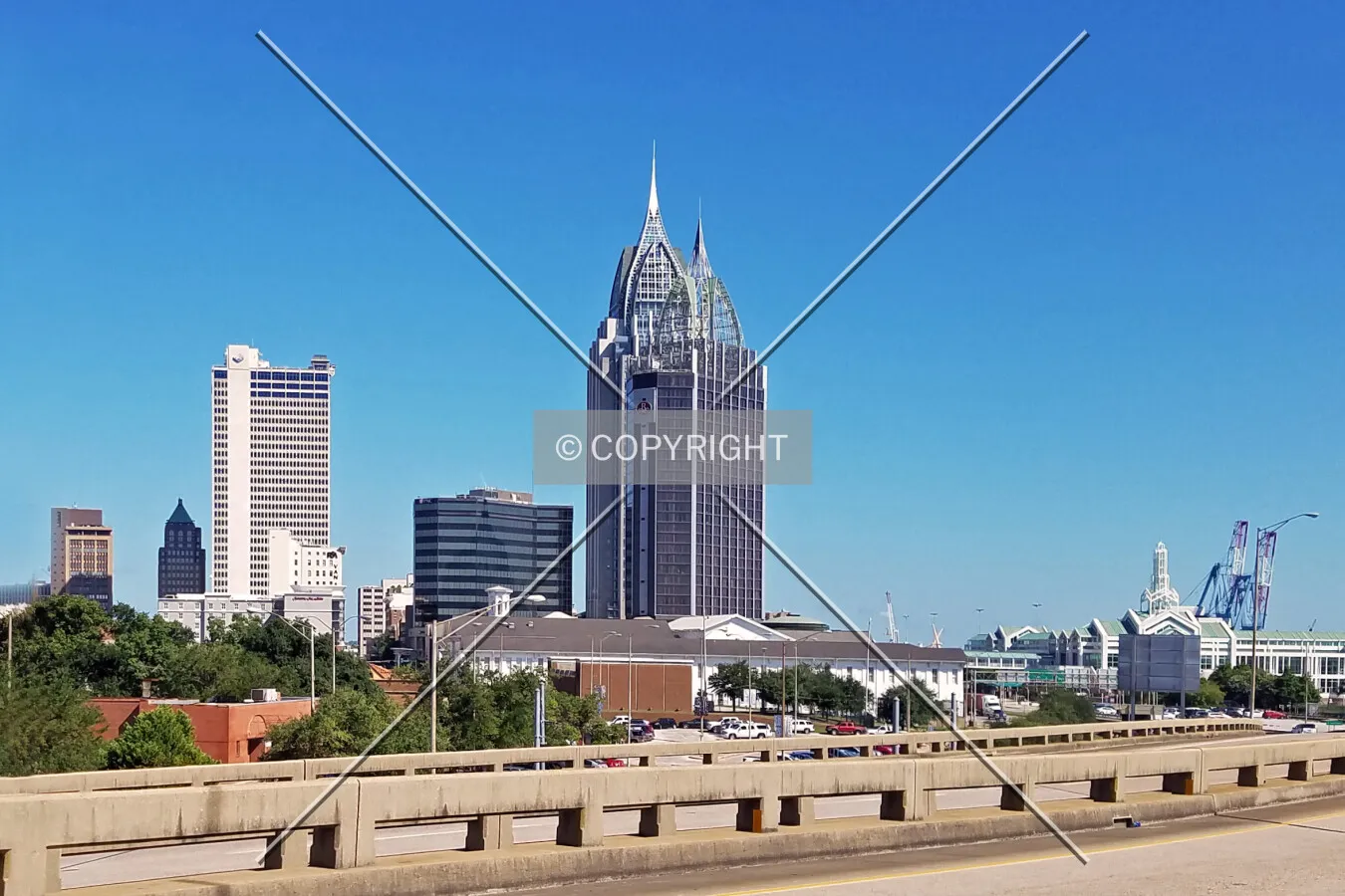 Mobile, Alabama skyline; August 30, 2016