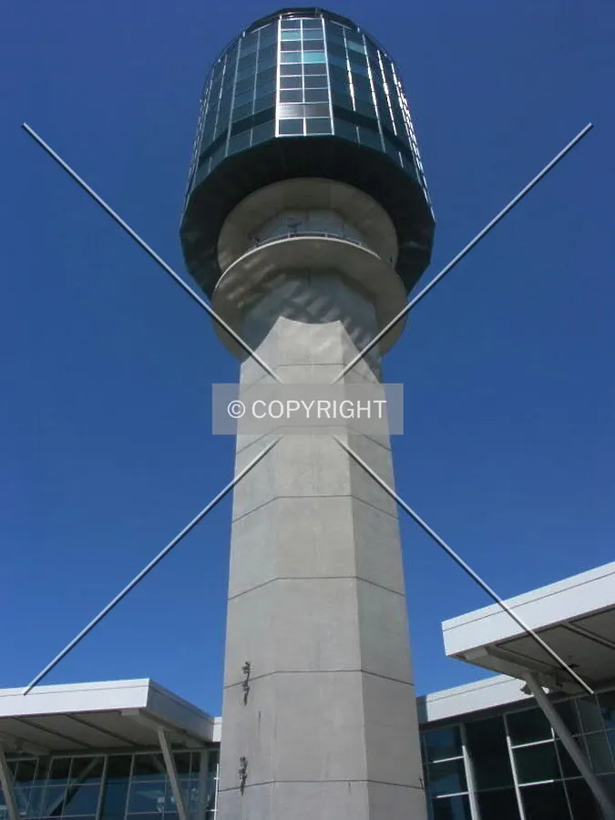 View across from International Departures at entry to parking garage