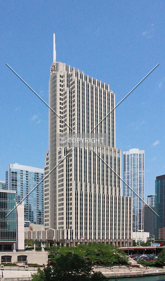 View from the southwest across the Chicago River; August 31, 2011