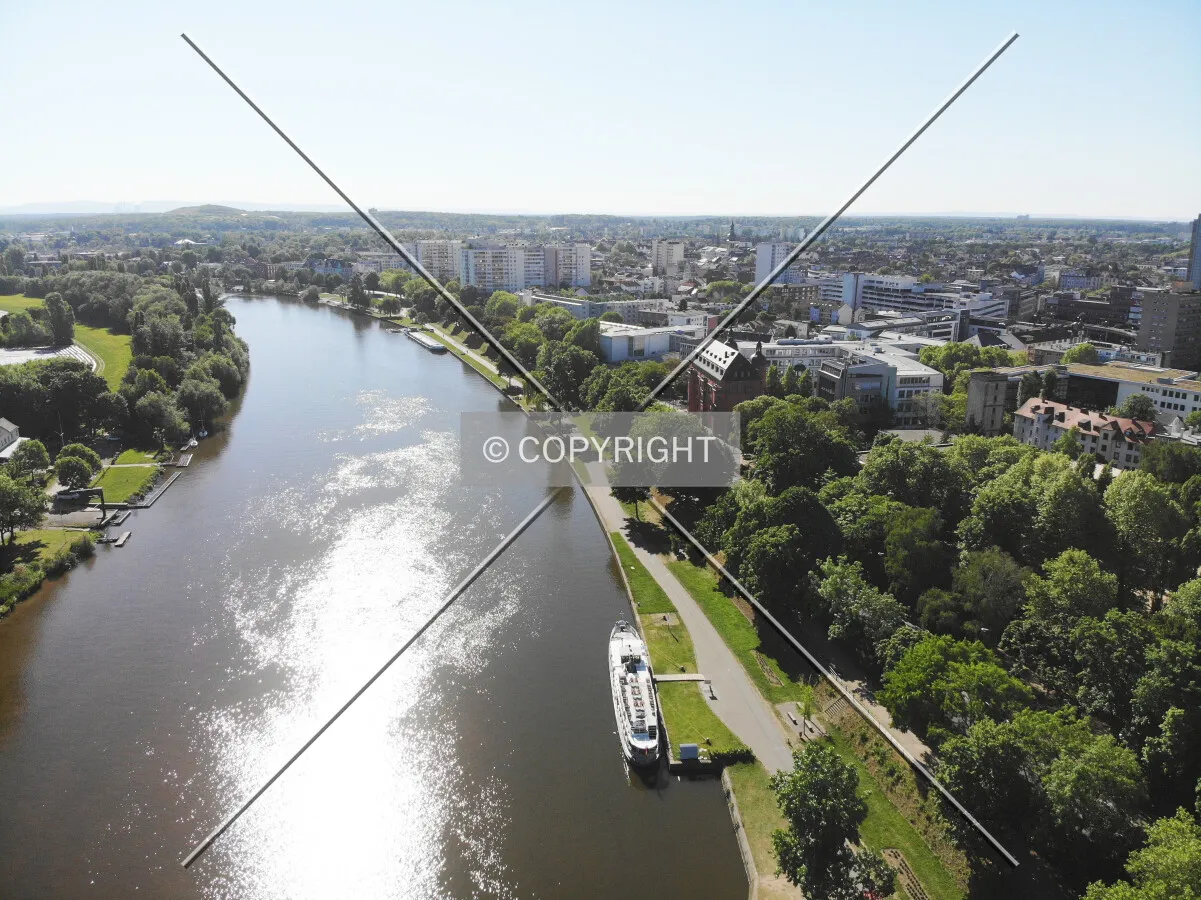 Main river at Mainstraße in Offenbach