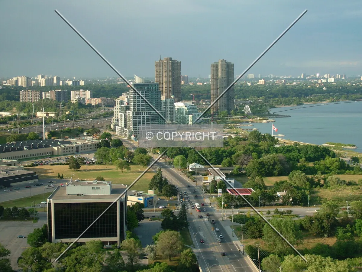 Lake Shore Boulevard West view with tower complex in the distance