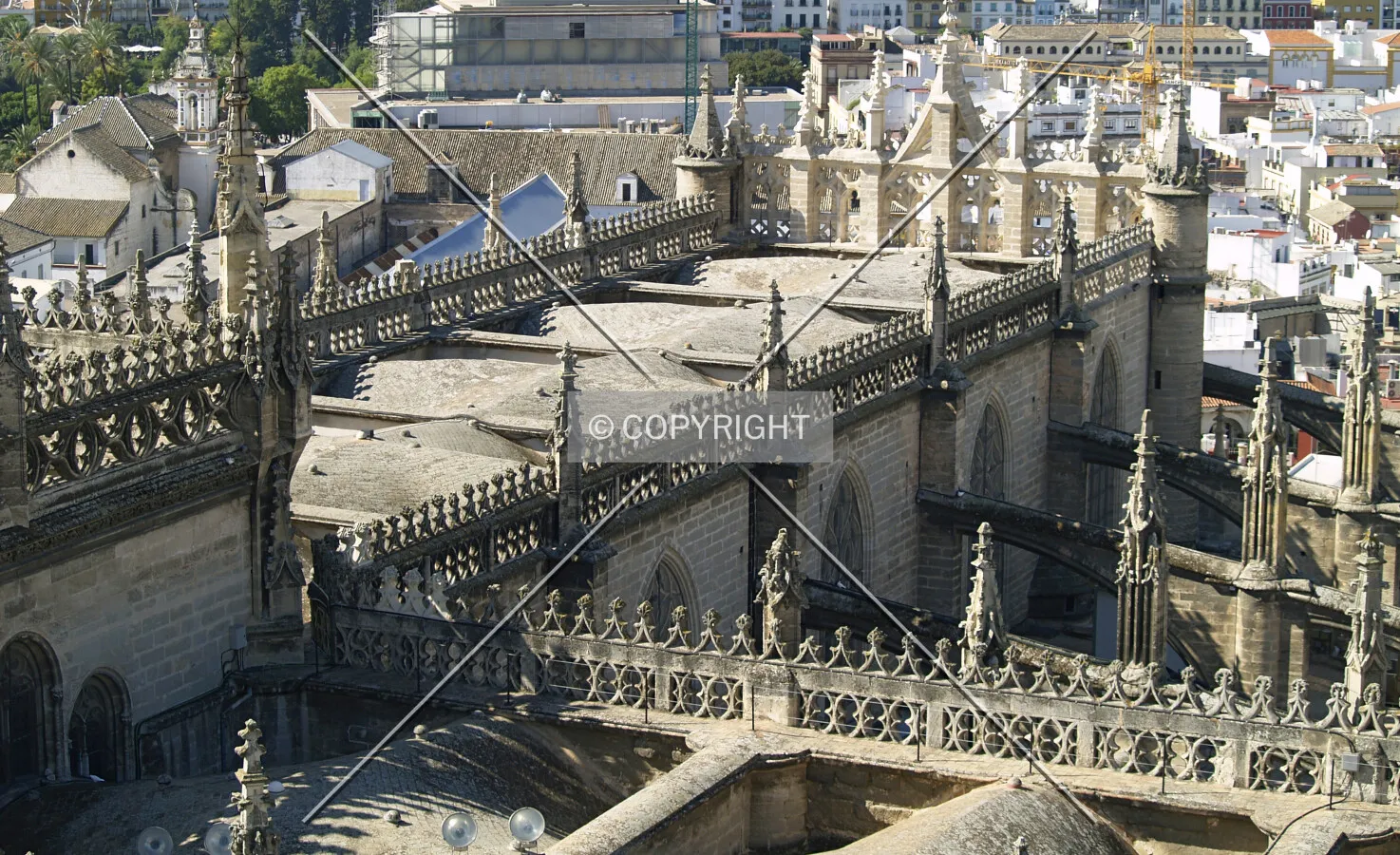 Looking down from the tower