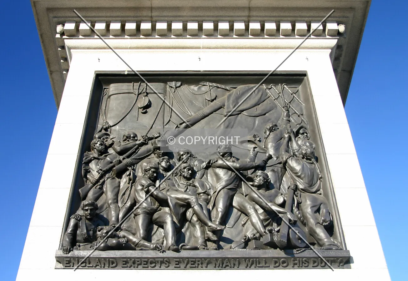One of four bronze friezes which surround the base of the column