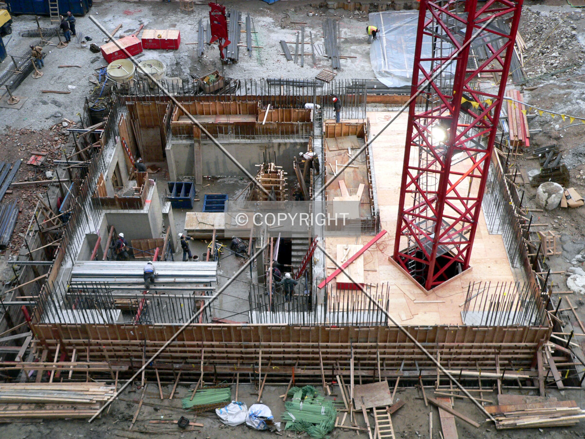 View of the core from a nearby parking structure