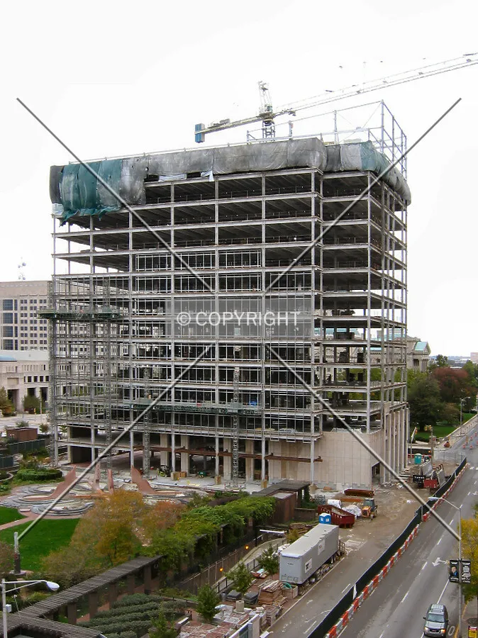 Elevated view from the southeast