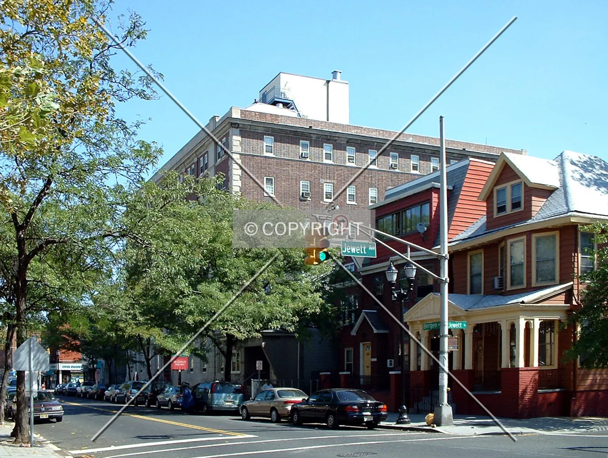 View from the southwest along Bergen Avenue