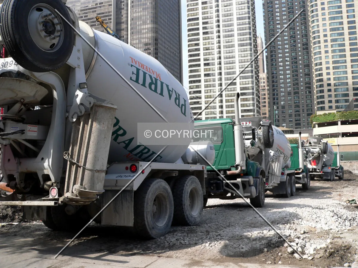 Bringing in truckloads of concrete