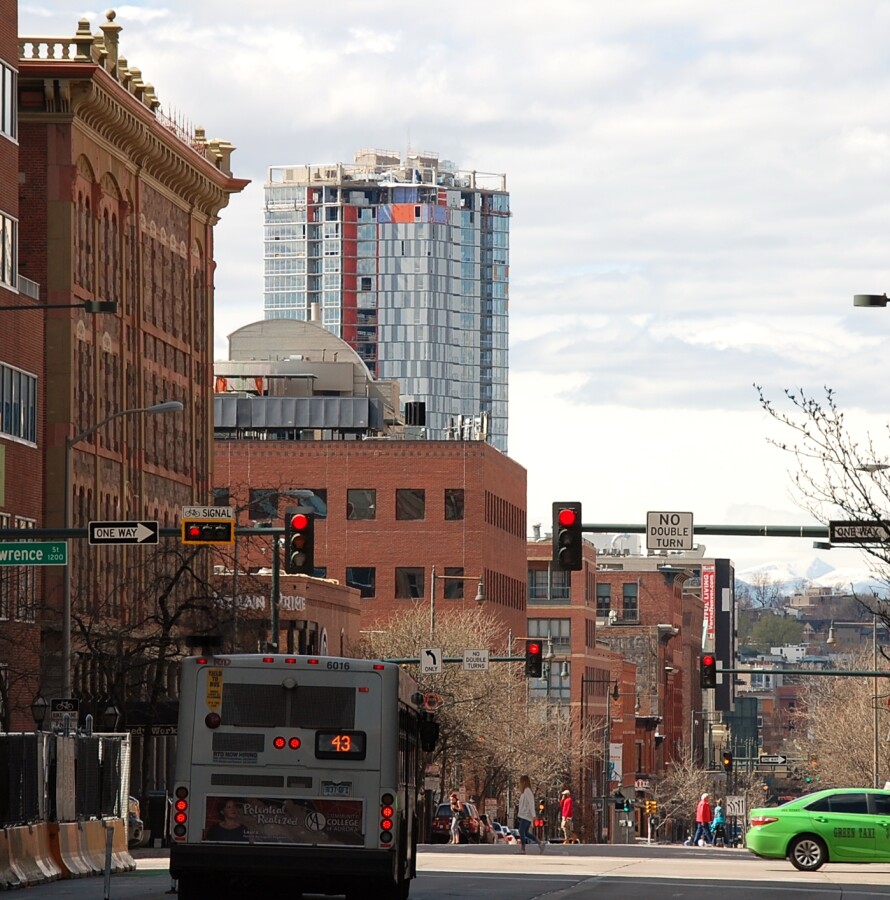 Distant view northwest on 15th Street