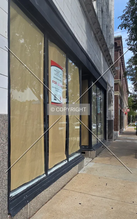 Vacant first floor storefront, Wednesday, September 16, 2026