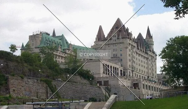 The rear facade, as seen from the bottom of the Rideau Canal Locks