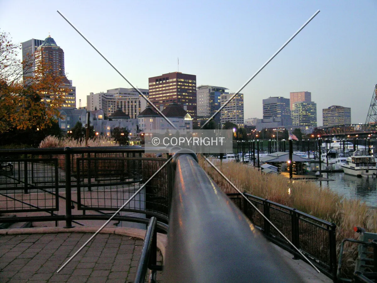 Downtown at sunset from RiverPlace