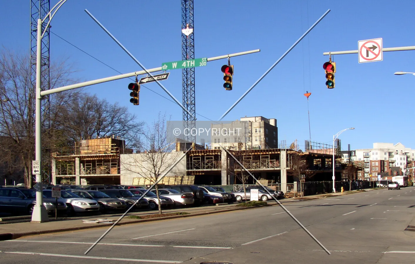 Looking north from South Poplar Street
