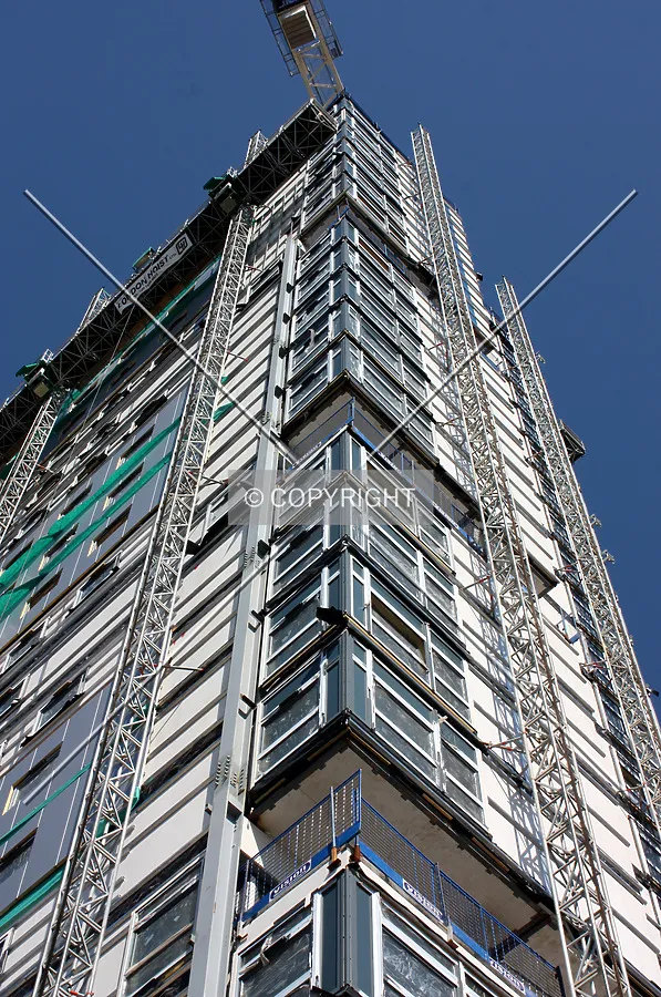 Looking up from the base