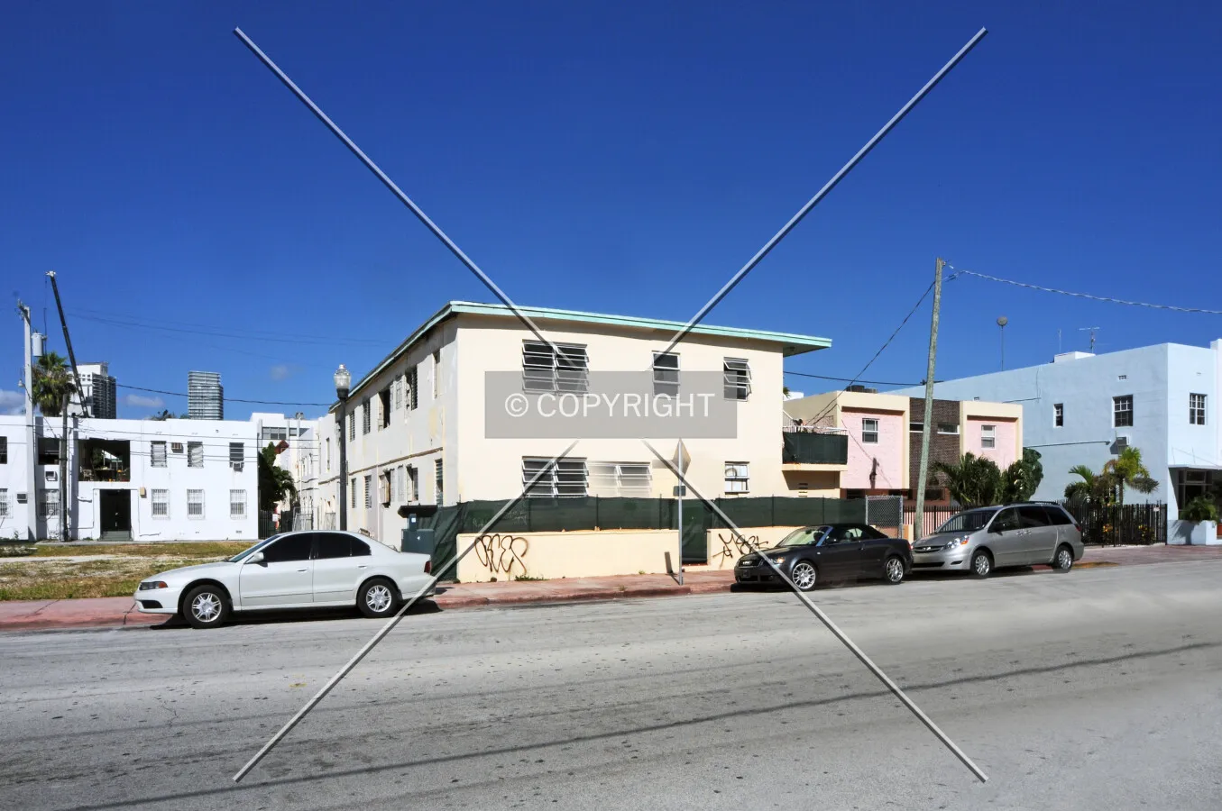 View from the east across Ocean Drive