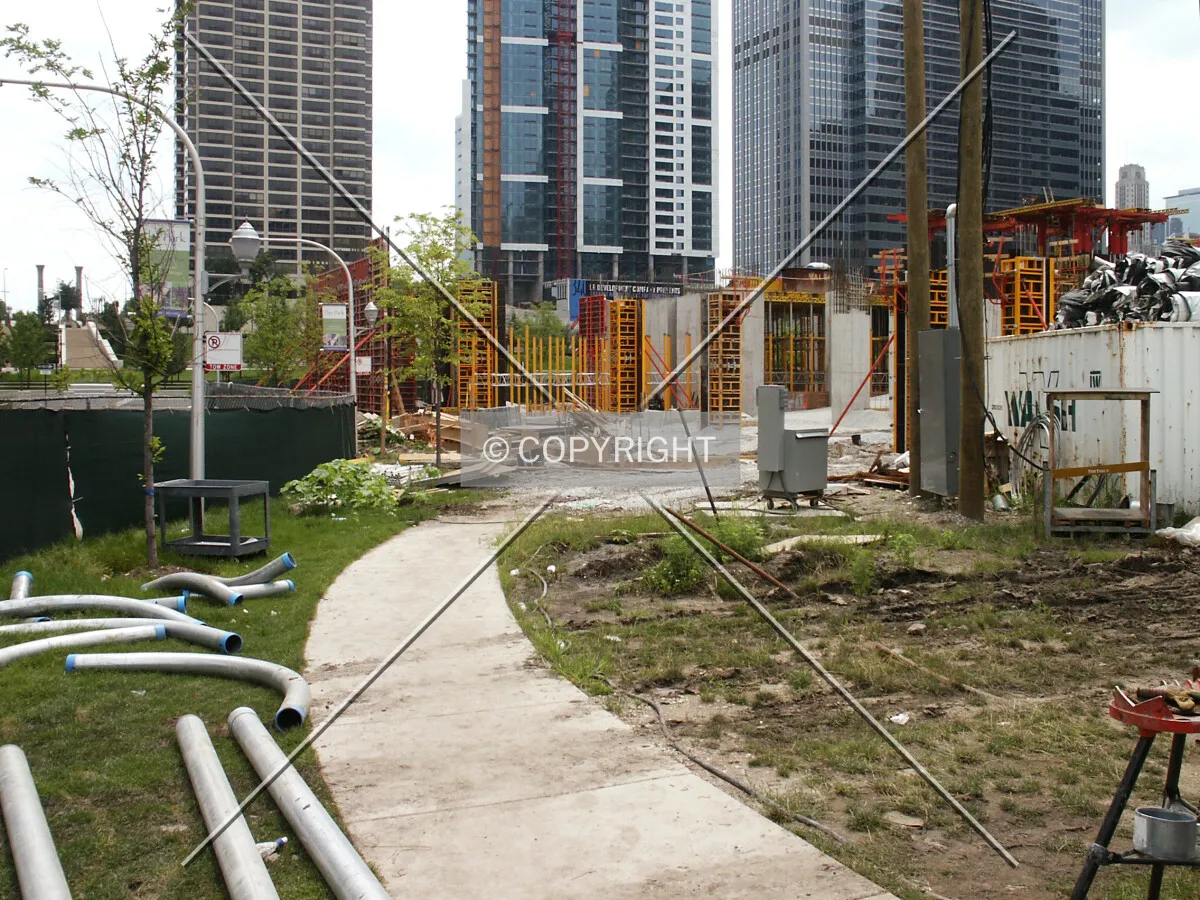Looking south from the northeast corner