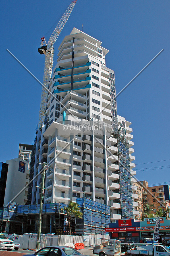 Looking up from the Gold Coast Highway