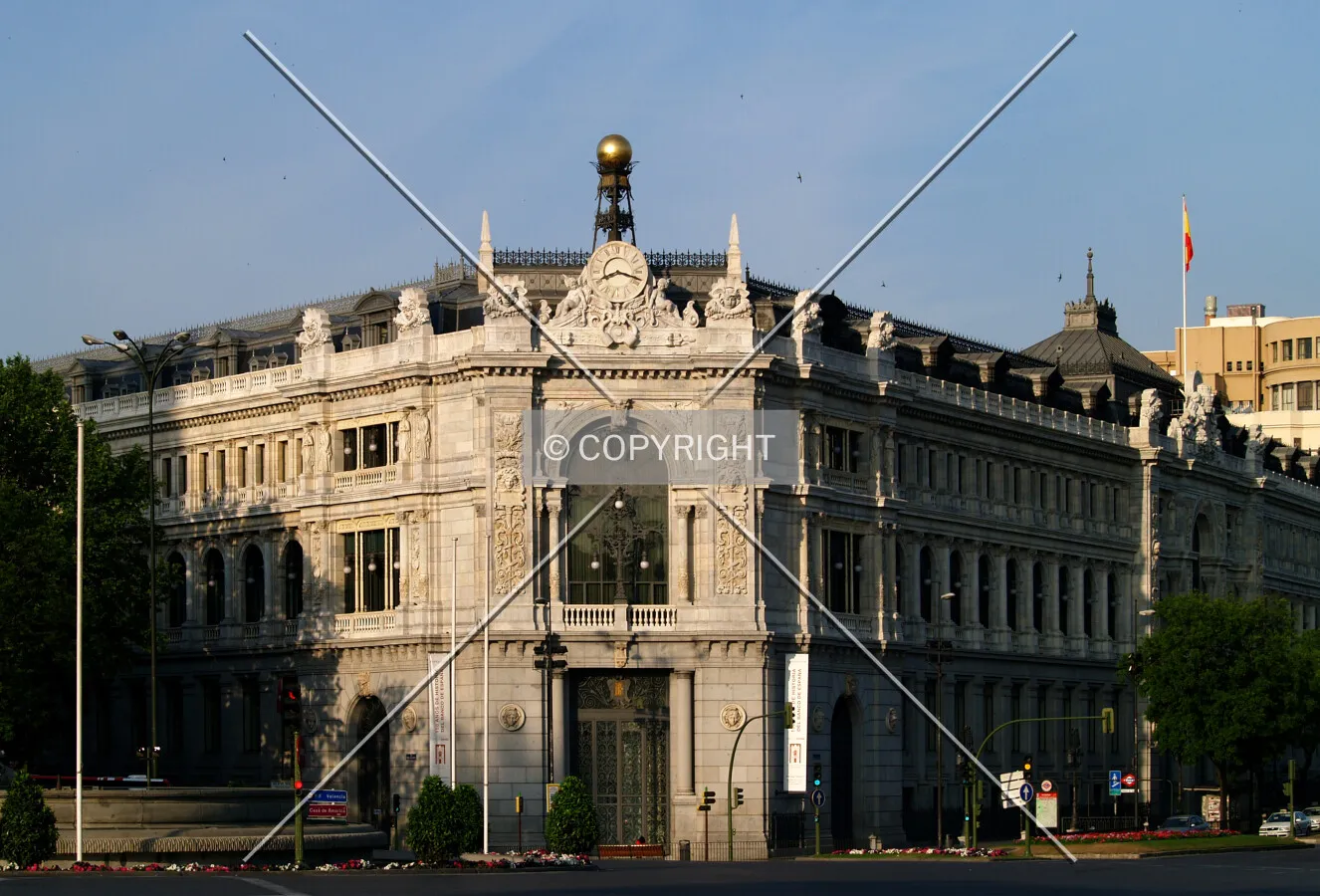Plaza de Cibeles with the Bank in its southwestern corner