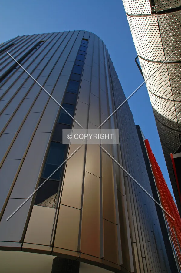 Looking up the southeast corner