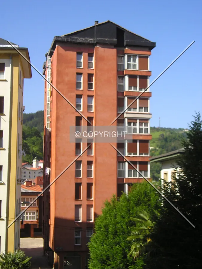 View from higher elevations, south facade