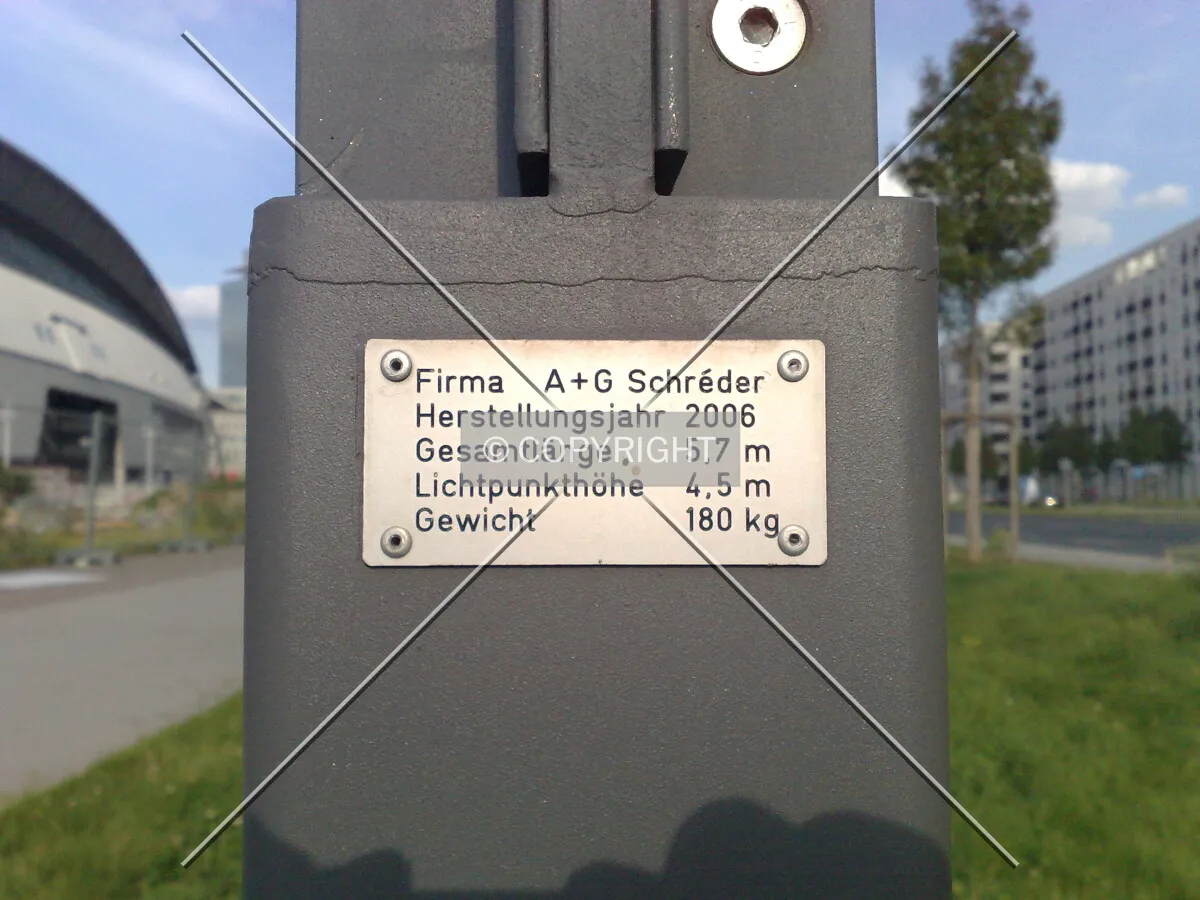Sign at a lamp post