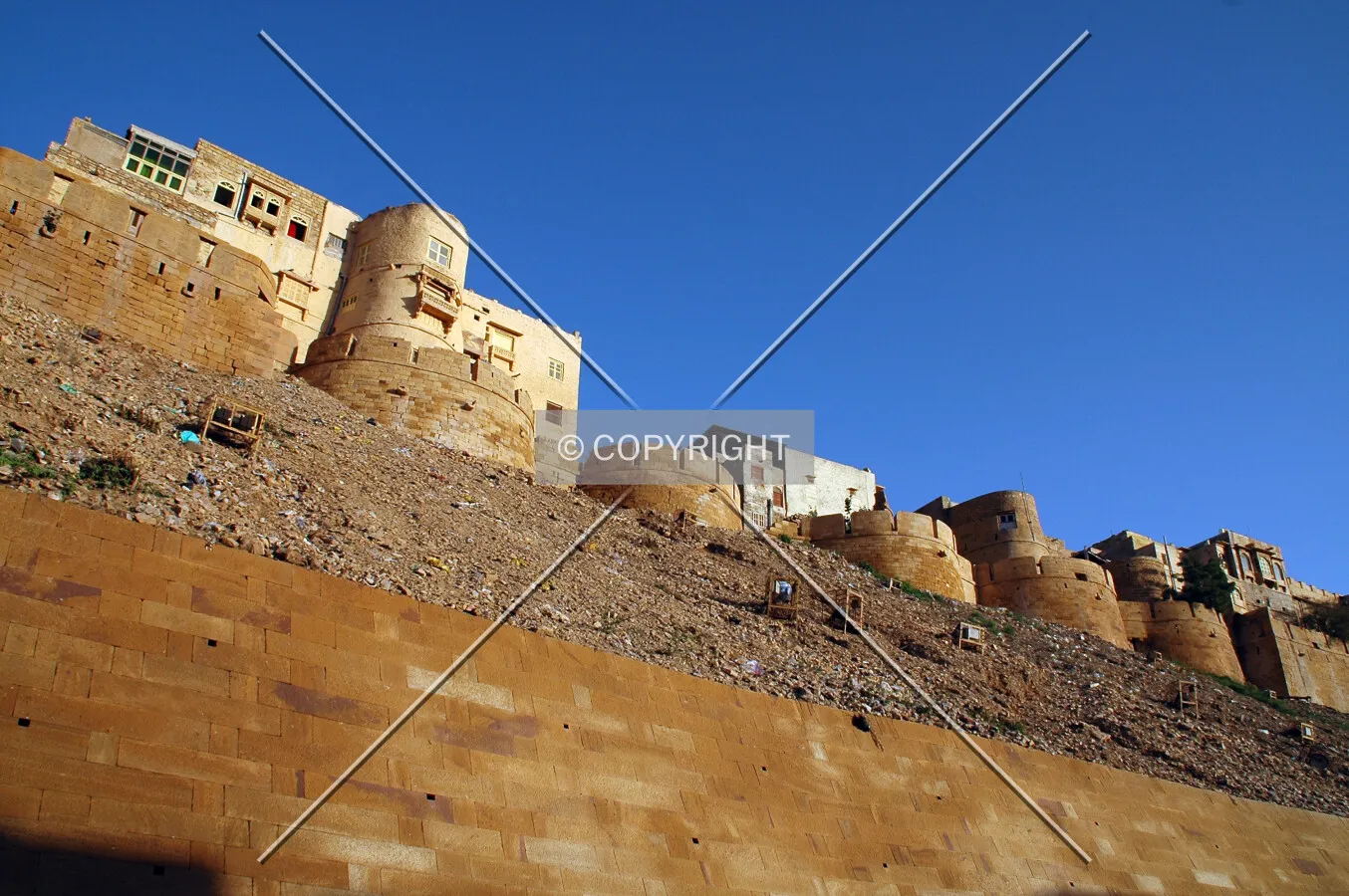 Looking up at the western wall