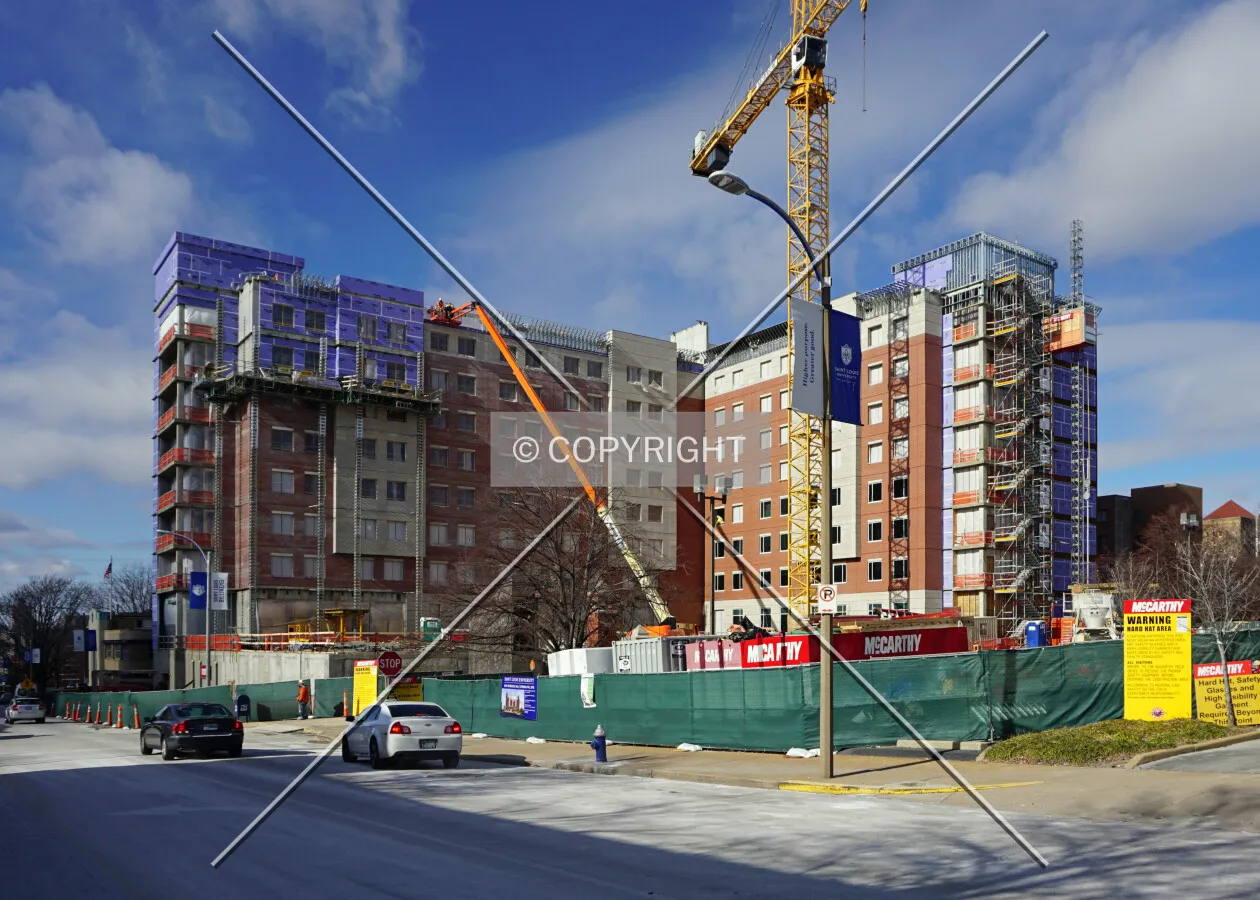 View from the southeast during construction; January 18, 2016