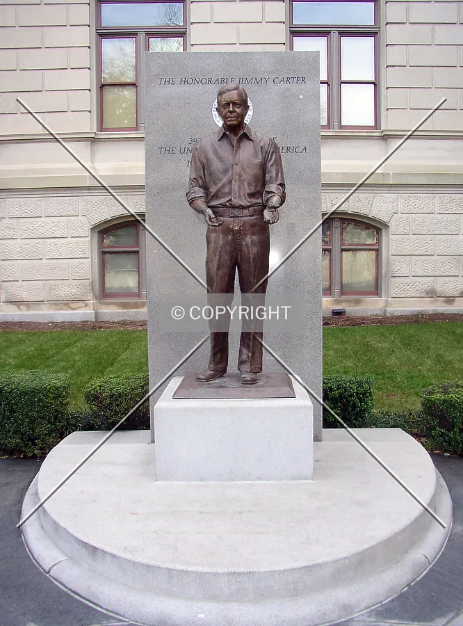 Statue of former Georgia Governor and U.S. President Jimmy Carter on the northwest side